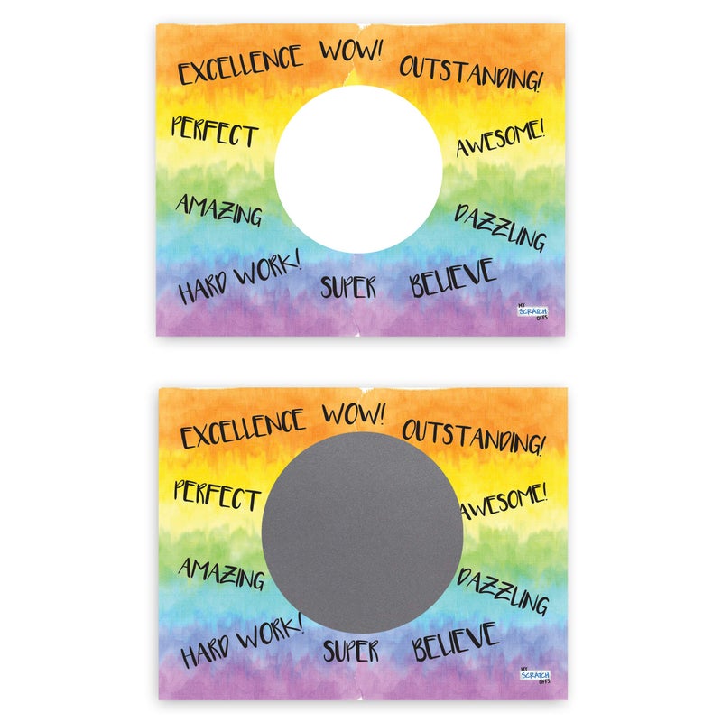 My Scratch Offs Positive Affirmations DIY Make Your Own Scratch Offs Watercolor Rainbow 20 Pk Cards & Stickers - Image 5